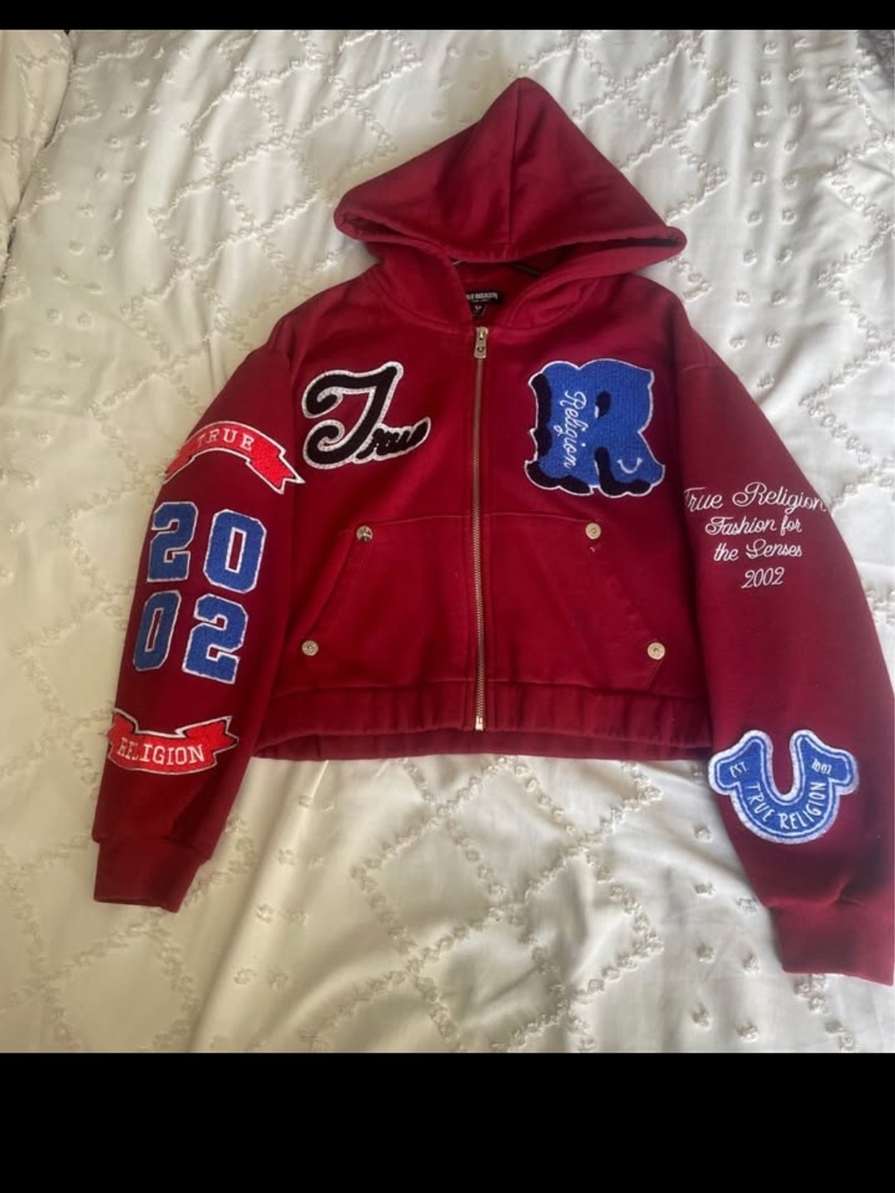 True Religion Cropped Zip-up Hoodie